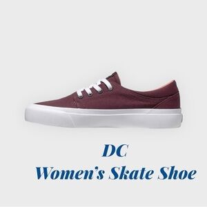 NWOT DC Women's Trase TX Skate Shoe, Wine, 11W New Never Worn